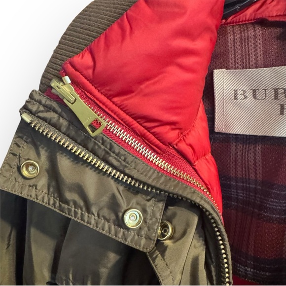 Burberry Brit Winter Balesdean Military Green Down Coat Red 3in1 - Picture 6 of 16